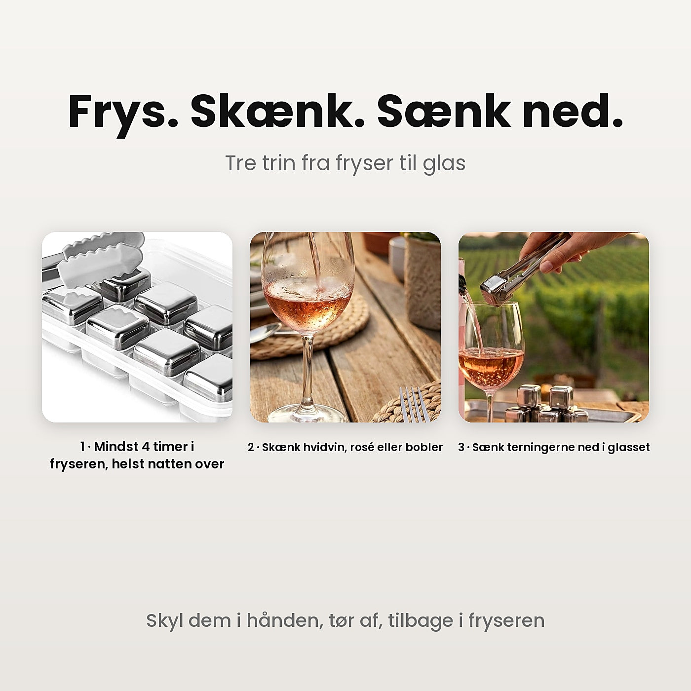 Invriezen, inschenken, blokjes erin