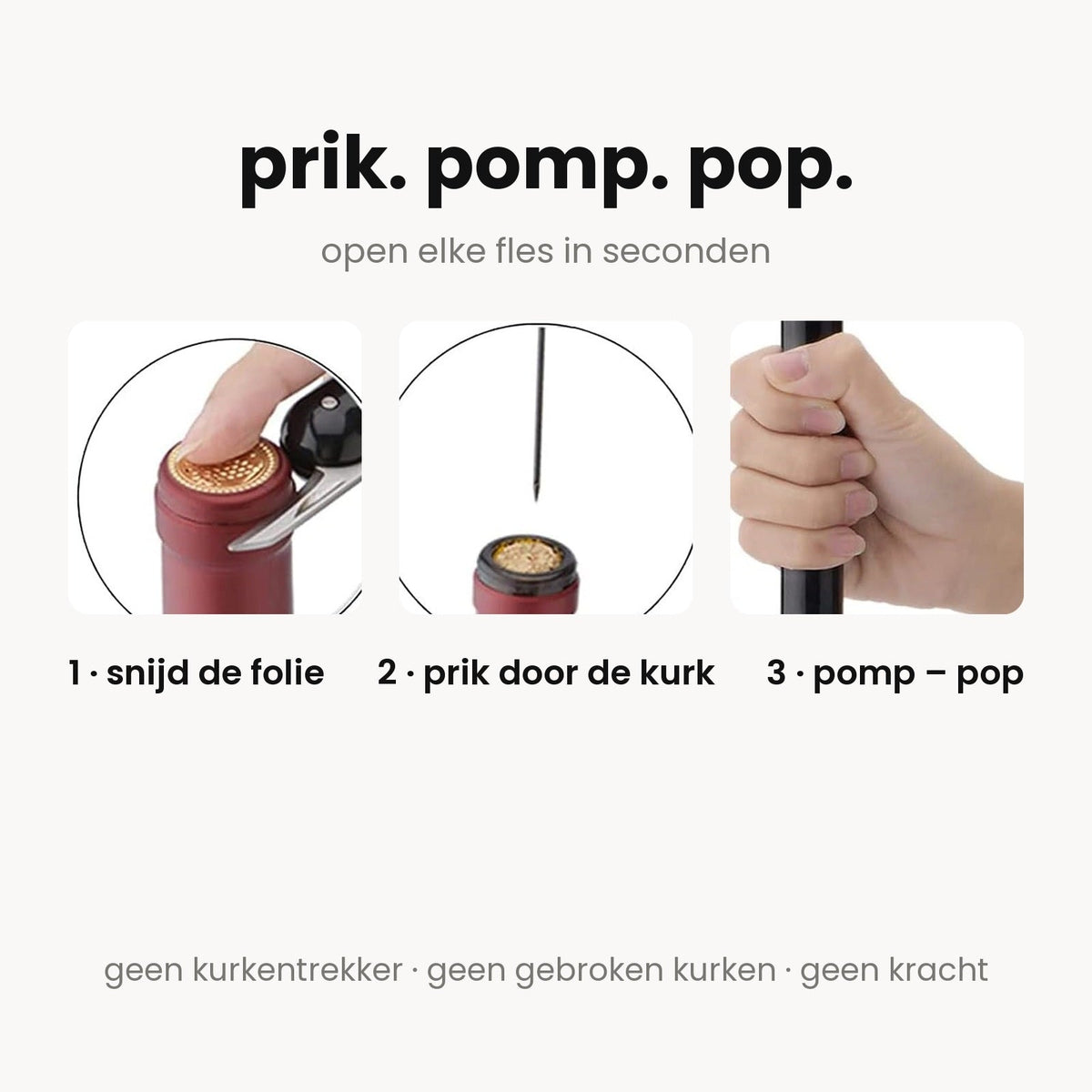 AeroPop wijnopener